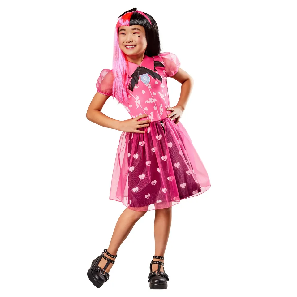 rubie-s-deluxe-draculaura-classic-kost-m-7-8-jahre-kleid-rosa image 1