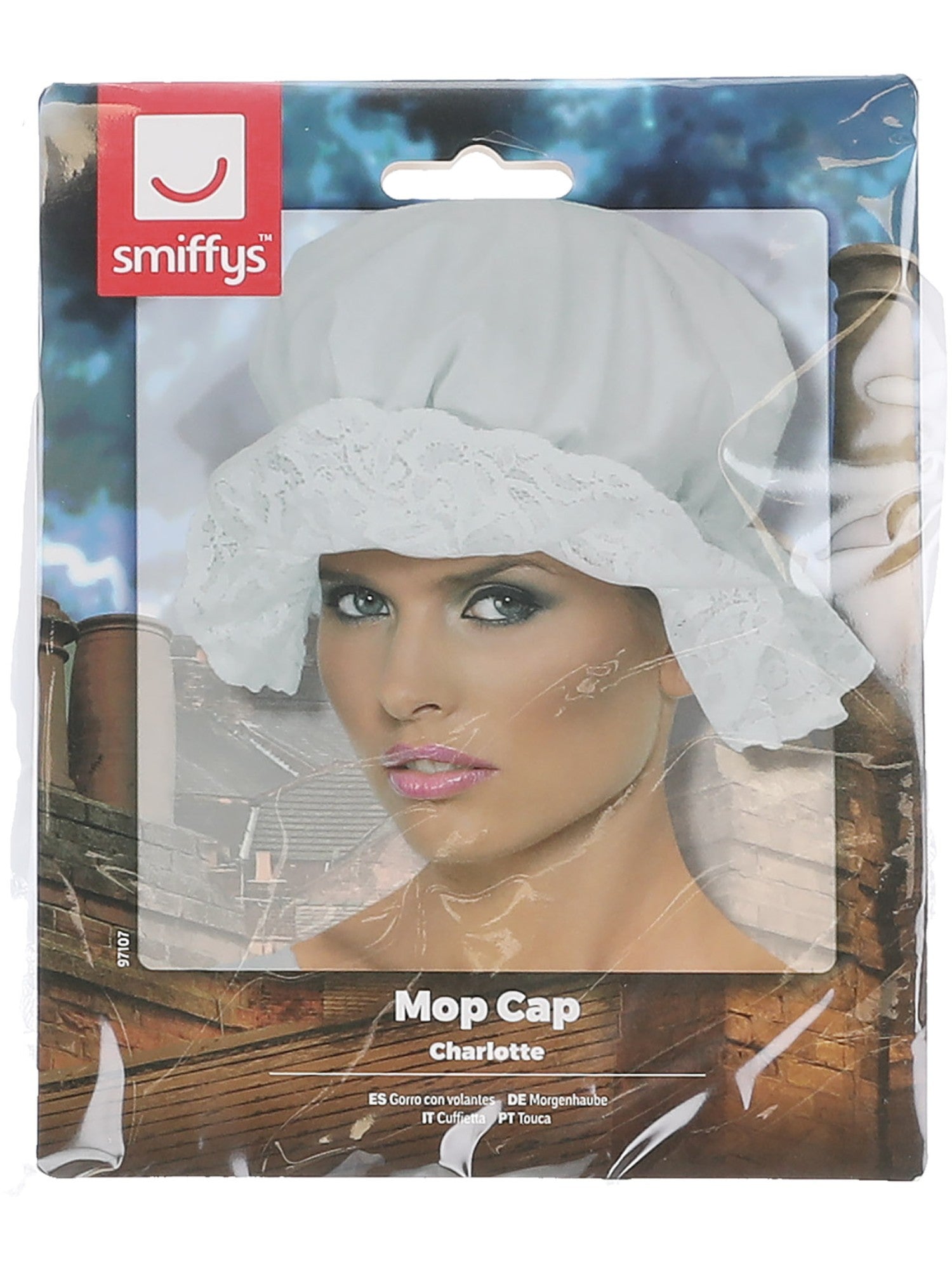 smiffys-fever-mop-cap-haube-wei-mit-spitze image 2