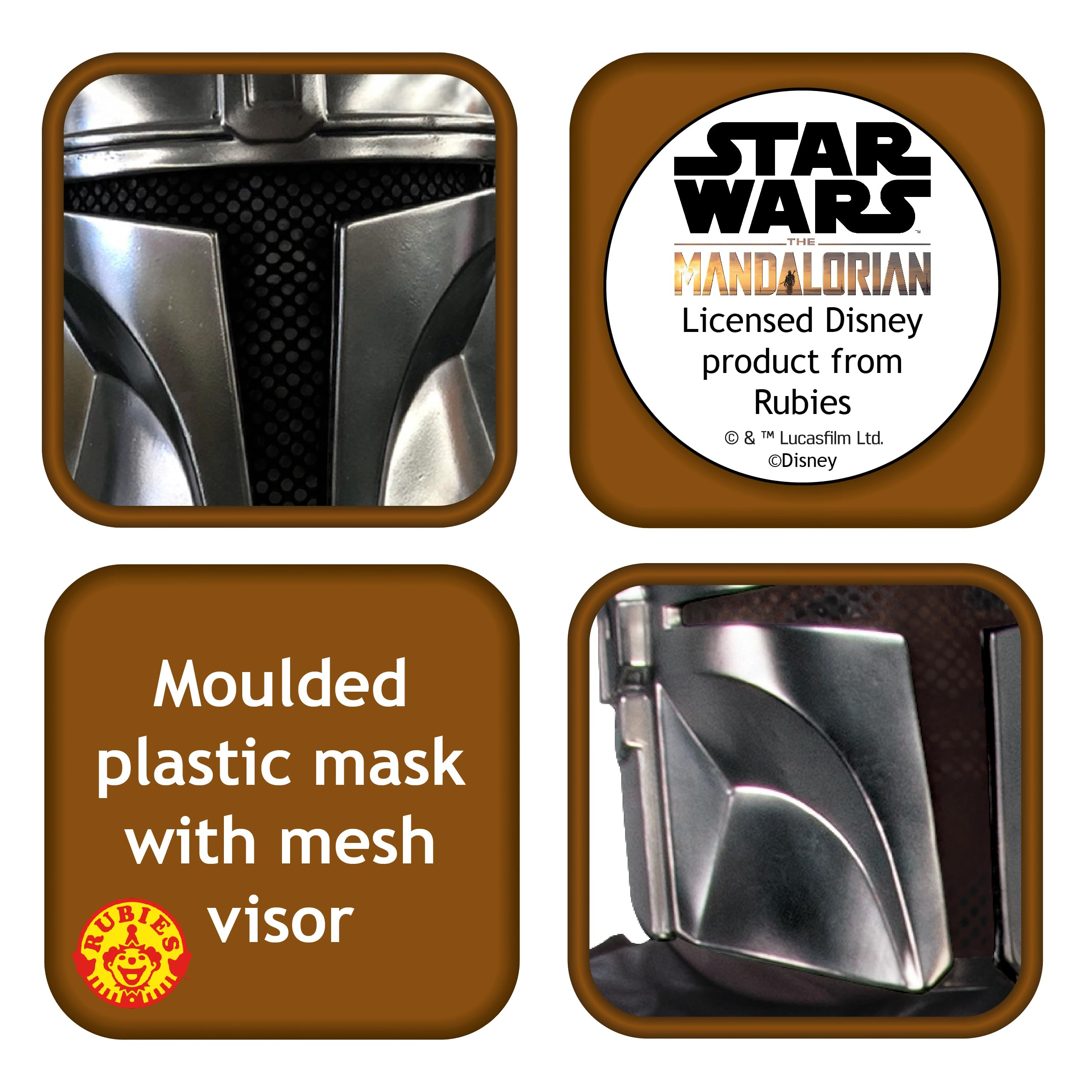 rubie-s-deluxe-mandalorian-beskar-maske-kinder-halbmaske image 2