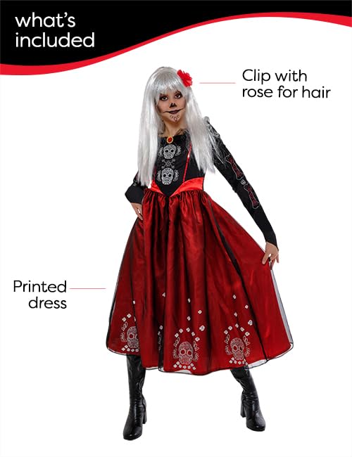 rubie-s-deluxe-prinzessin-der-toten-kost-m-m-dchen-mit-haarclip image 5