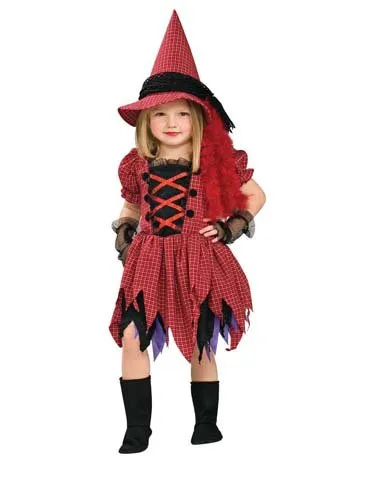 rubie-s-deluxe-hexenkost-m-m-dchen-rot-schwarz-kariert-kleid image 1