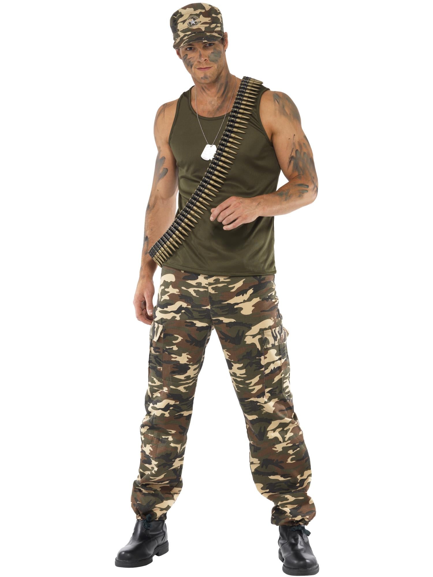 smiffys-fever-khaki-camo-deluxe-herrenkost-m-armee-3-tlg image 4