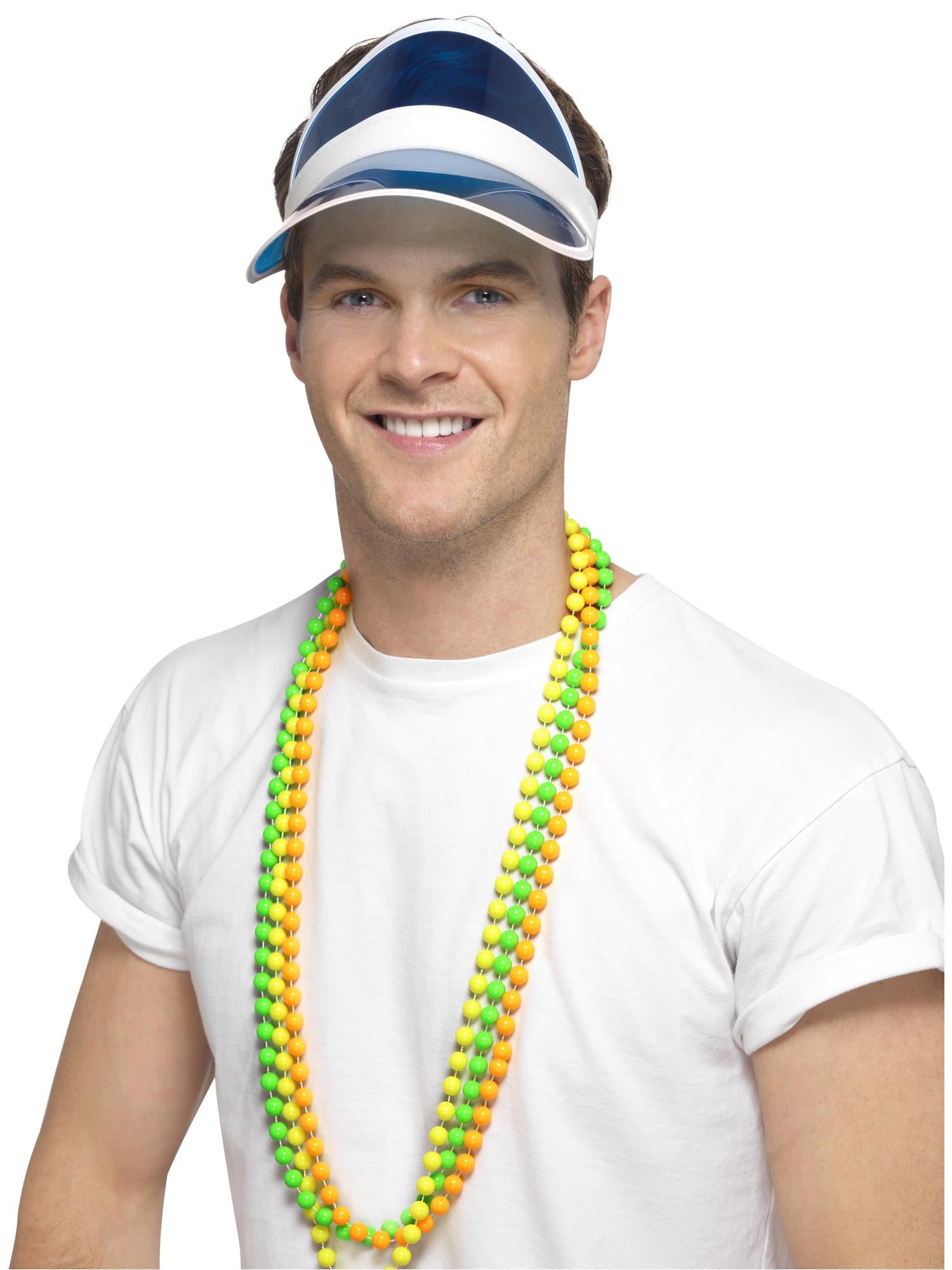smiffys-fever-80s-sun-visor-kappe-blau-80er-jahre-retro image 2