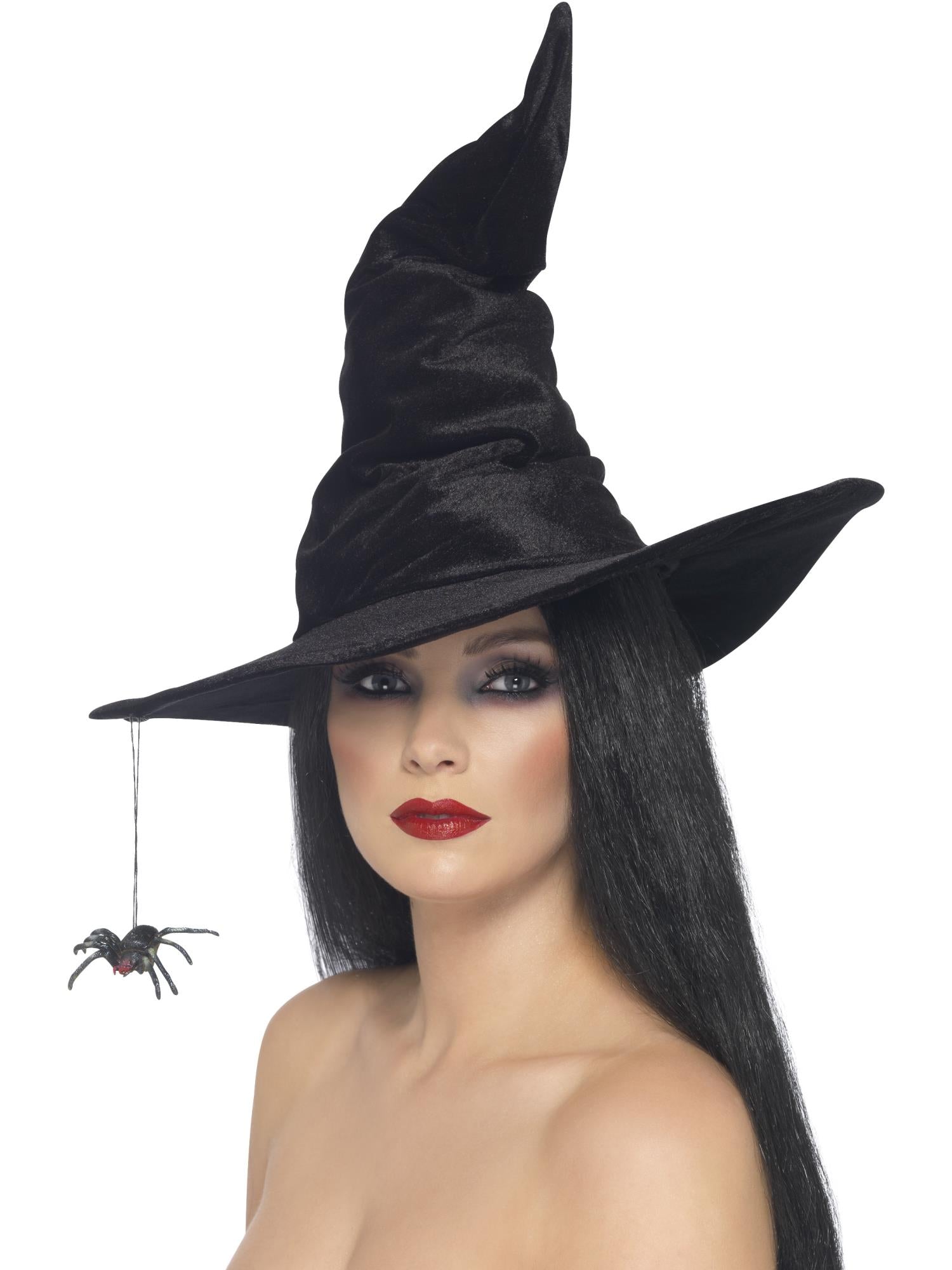 smiffys-fever-witch-hat-hexenhut-schwarz-mit-spinne image 1