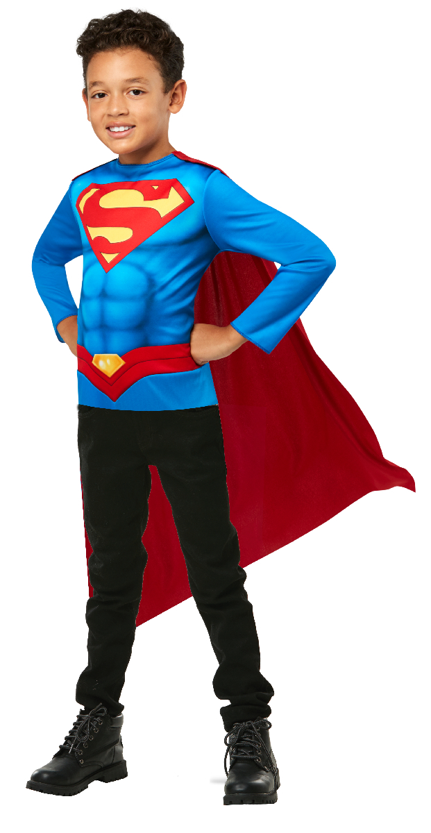rubies-superman-kost-m-set-blau-rot-cape-5-8-jahre-top-classic image 1