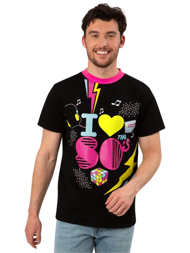 smiffys-fever-i-love-the-80s-t-shirt-kost-m-schwarz-gr-m image 1