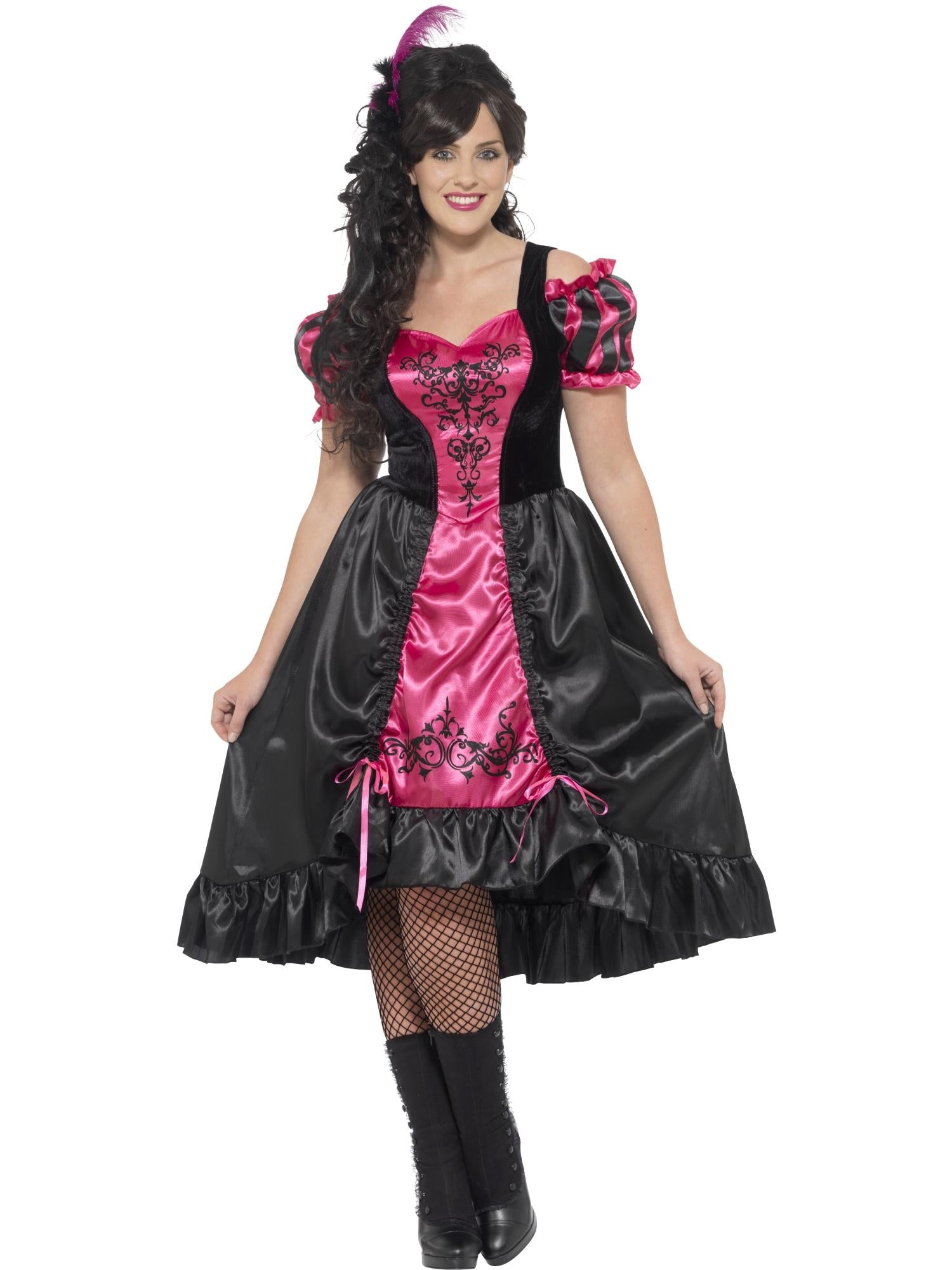 smiffys-fever-curves-saloon-kost-m-pink-schwarz-plus-kleid image 4