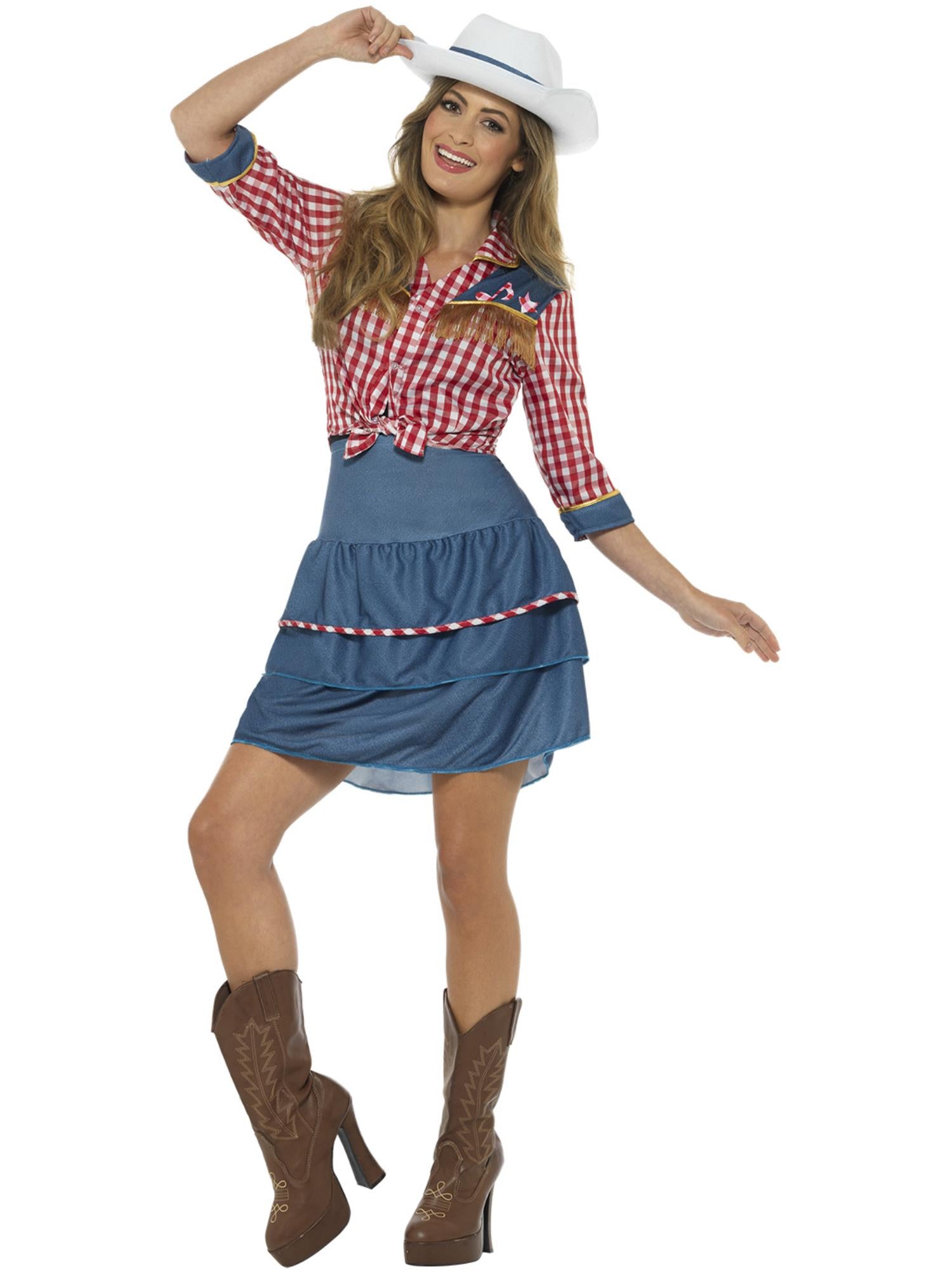 smiffys-fever-rodeo-doll-kost-m-damen-blau-mit-hut-s-l image 4