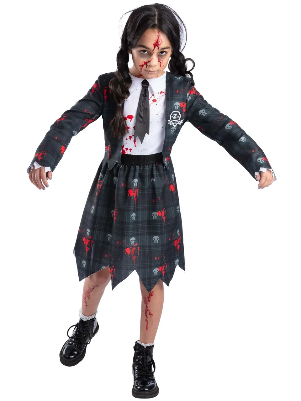 smiffys-fever-ghoul-schulm-dchen-kost-m-kinder-gr-n-4-12-jahre image 1