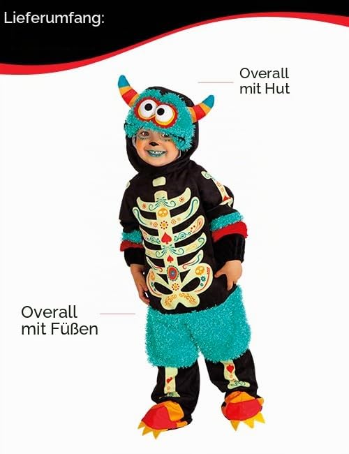 rubie-s-deluxe-monster-catrina-babykost-m-1-2-jahre-strampler image 7