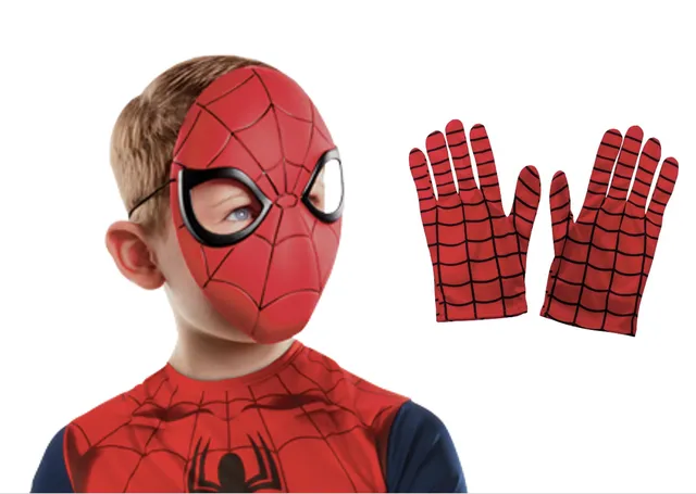 rubies-spider-man-maske-handschuhe-set-rot-blau-zubeh-r image 1