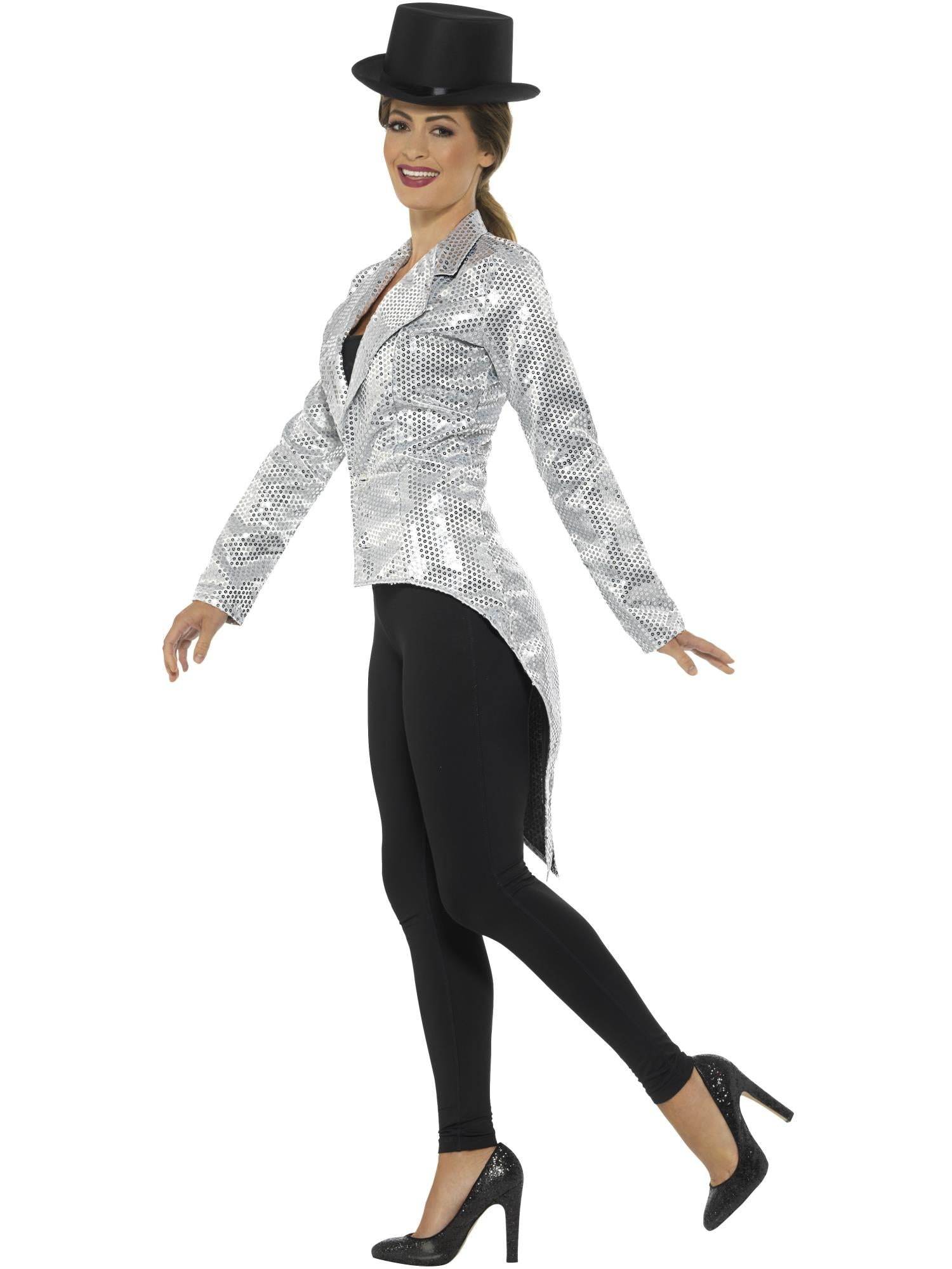 smiffys-fever-pailletten-frack-jacke-damen-silber image 3