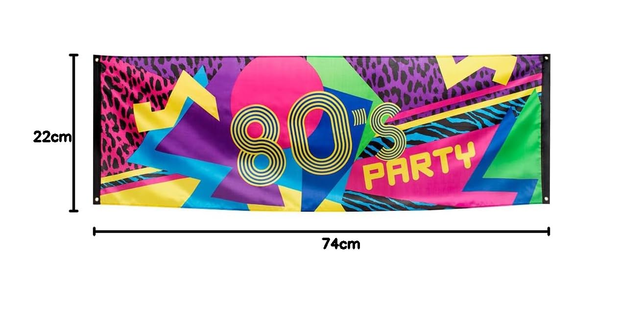 boland-decorations-44602-banner-80er-party-74x220-polyester image 2