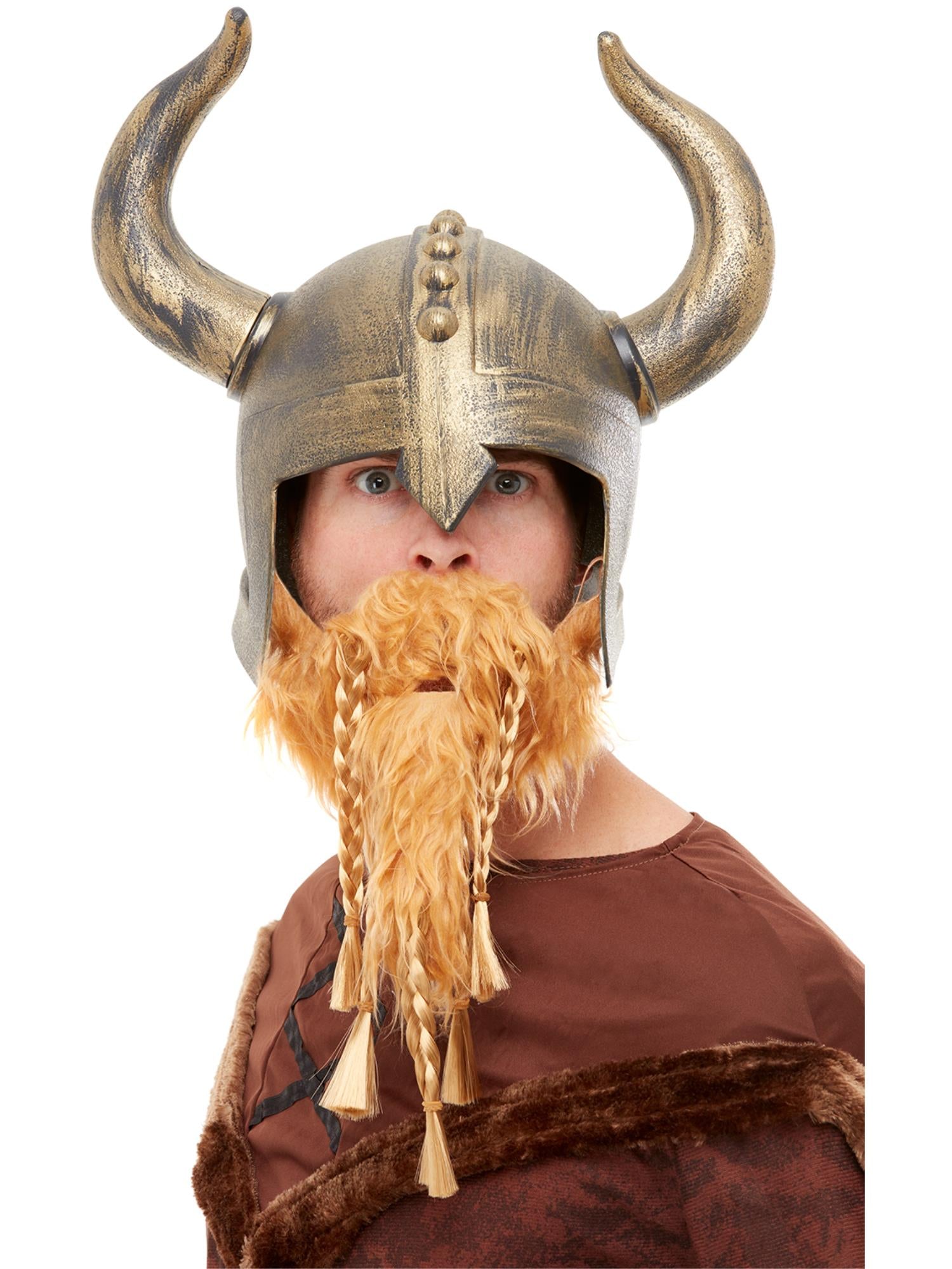 smiffys-fever-wikinger-helm-gold-mit-h-rnern image 1