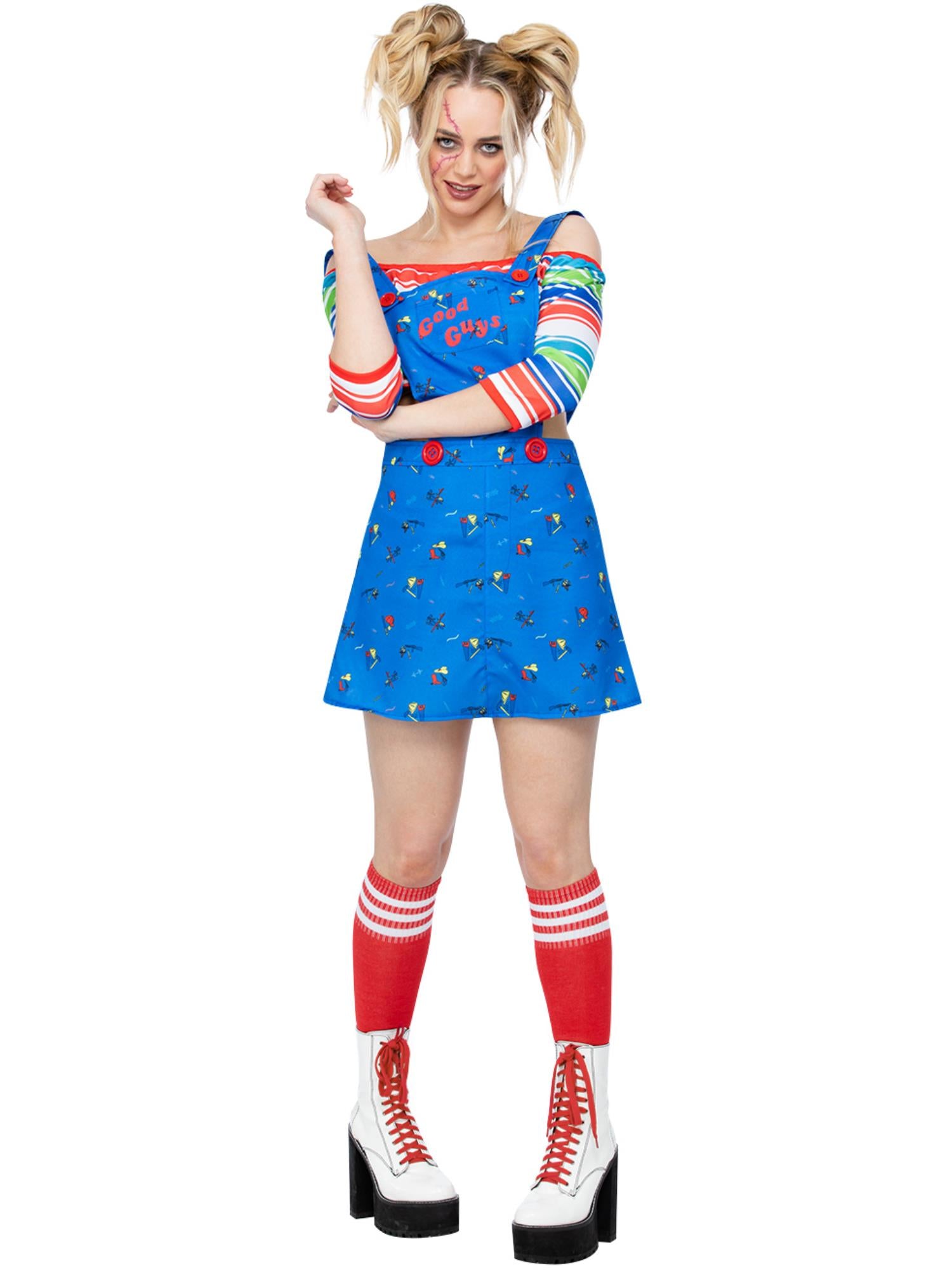 smiffys-fever-chucky-kost-m-damen-m-2-tlg-latzkleid image 1
