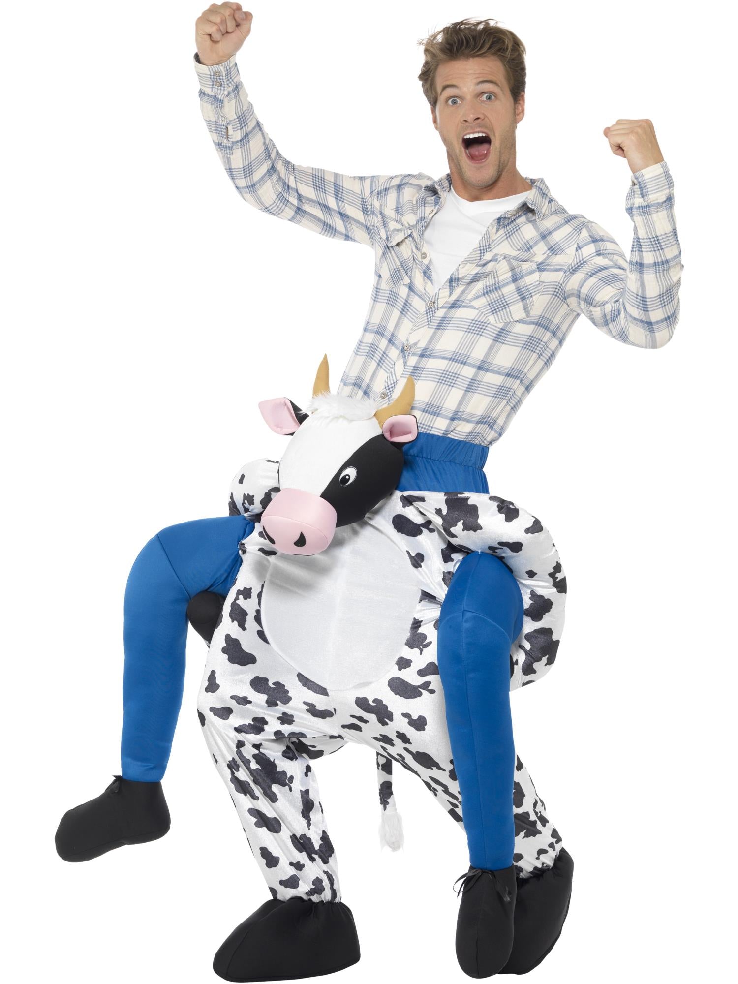 smiffys-fever-piggyback-kuh-kost-m-einteiler-schwarz-wei image 4