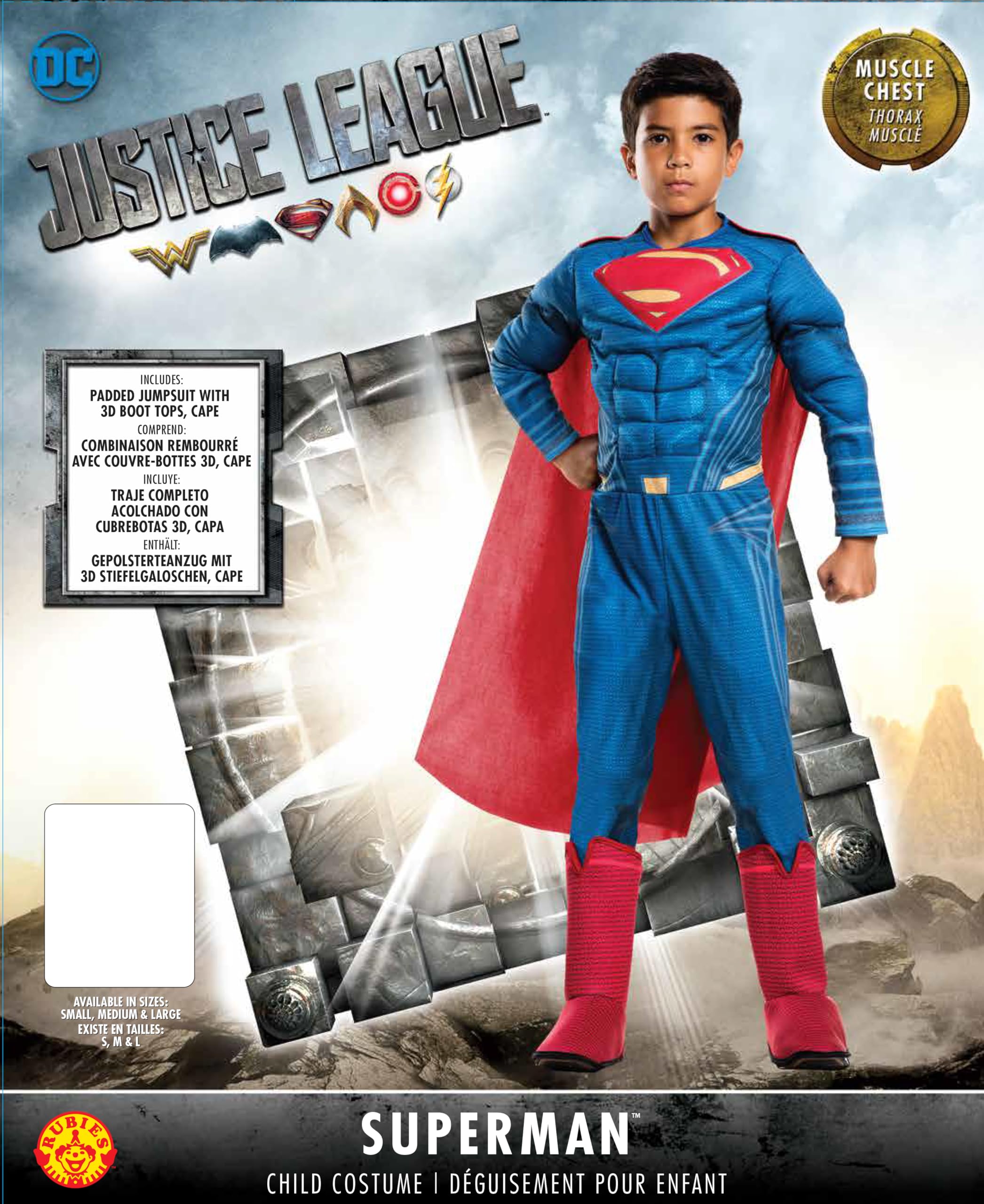 rubie-s-justice-league-deluxe-superman-kost-m-jungen-s image 2