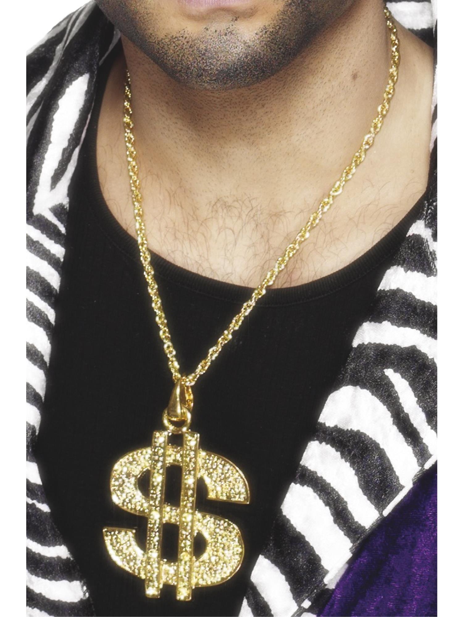 smiffys-fever-dollar-sign-medaillon-kette-gold image 1