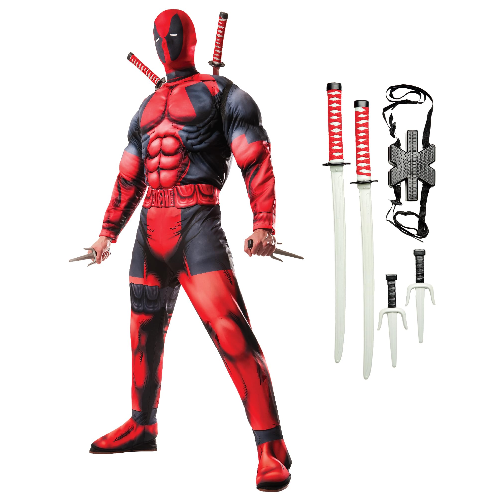rubie-s-deluxe-deadpool-kost-m-overall-rot-schwarz-xl image 8