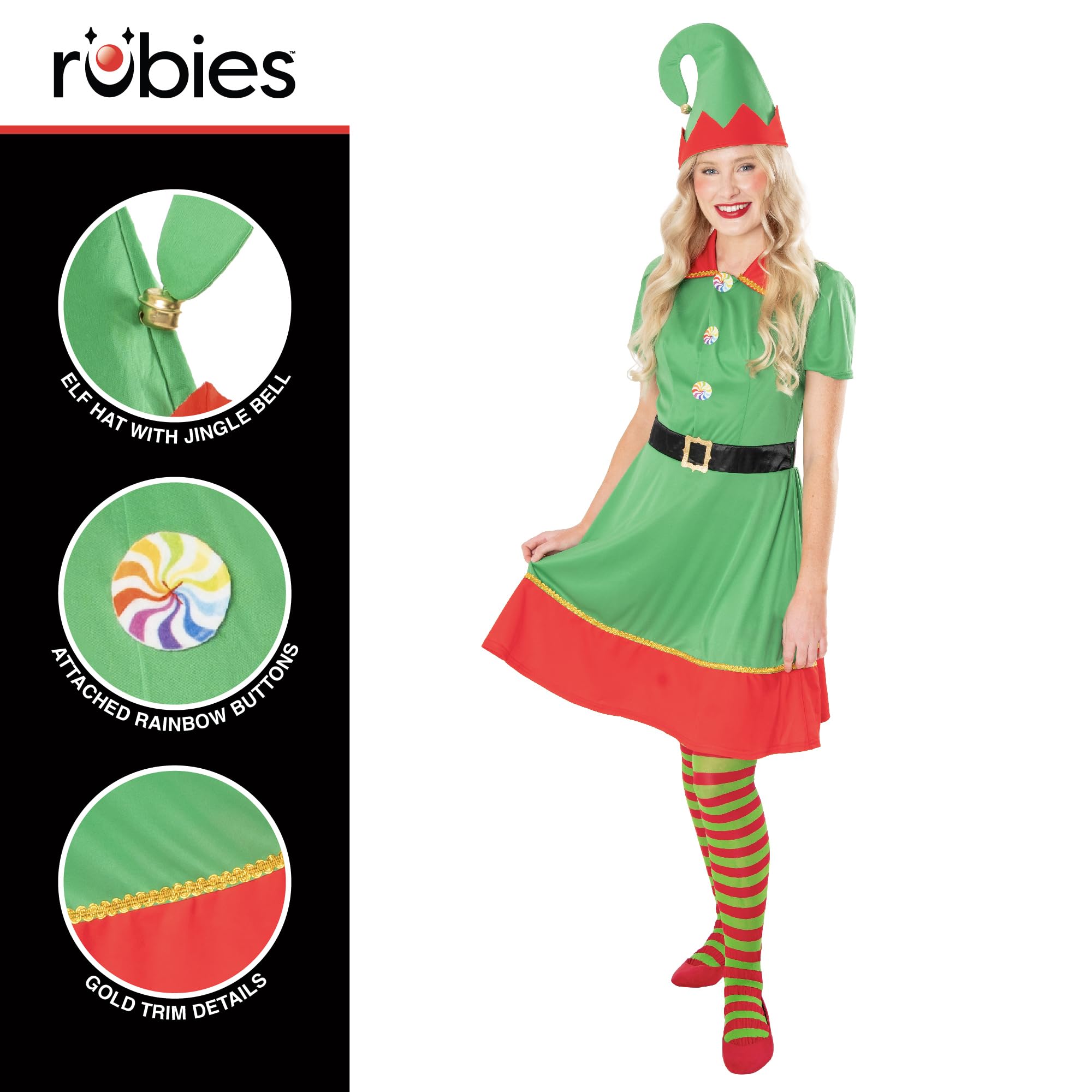 rubie-s-deluxe-elf-dress-kost-m-damen-44-47-weihnachten image 3