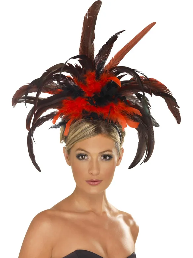 smiffys-fever-burlesque-feder-haarreif-schwarz-rot image 1