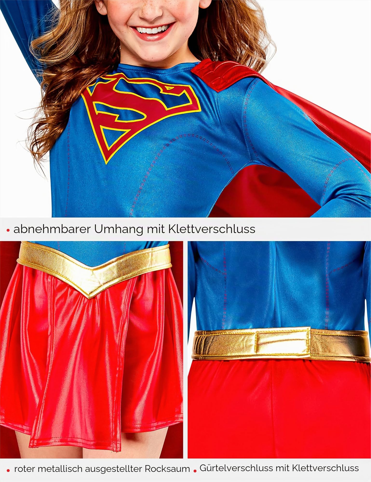 rubie-s-deluxe-supergirl-kost-m-kleid-kinder-gr-e-s-3-4-jahre image 4