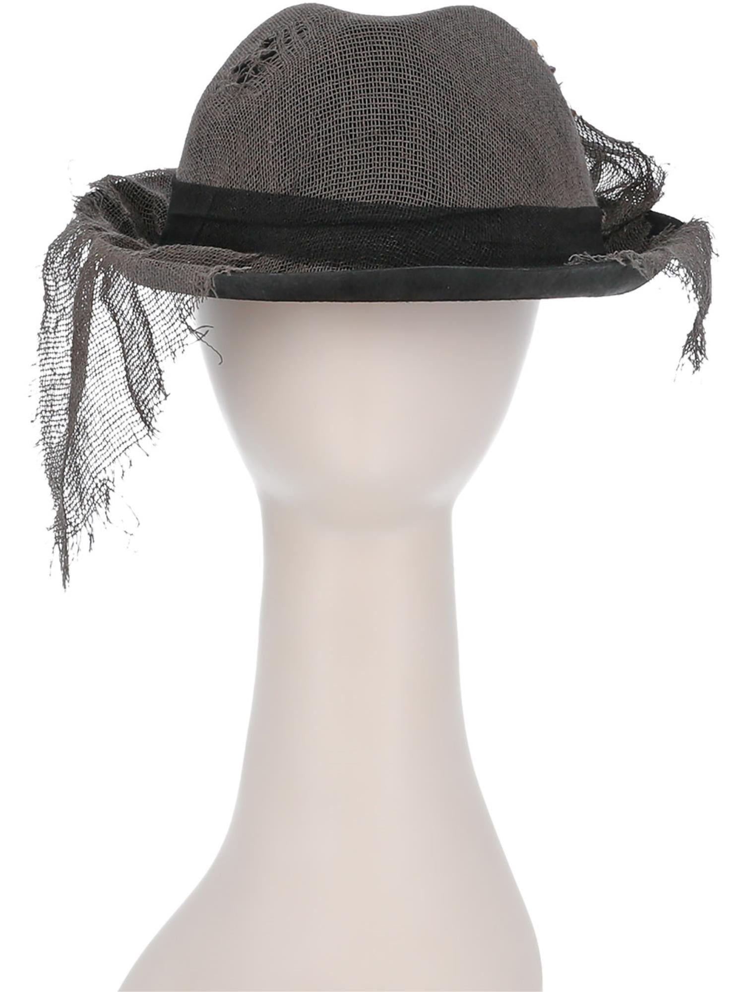 smiffys-fever-trilby-hut-grau-gothic-vogelscheuchen-hut-filz image 2