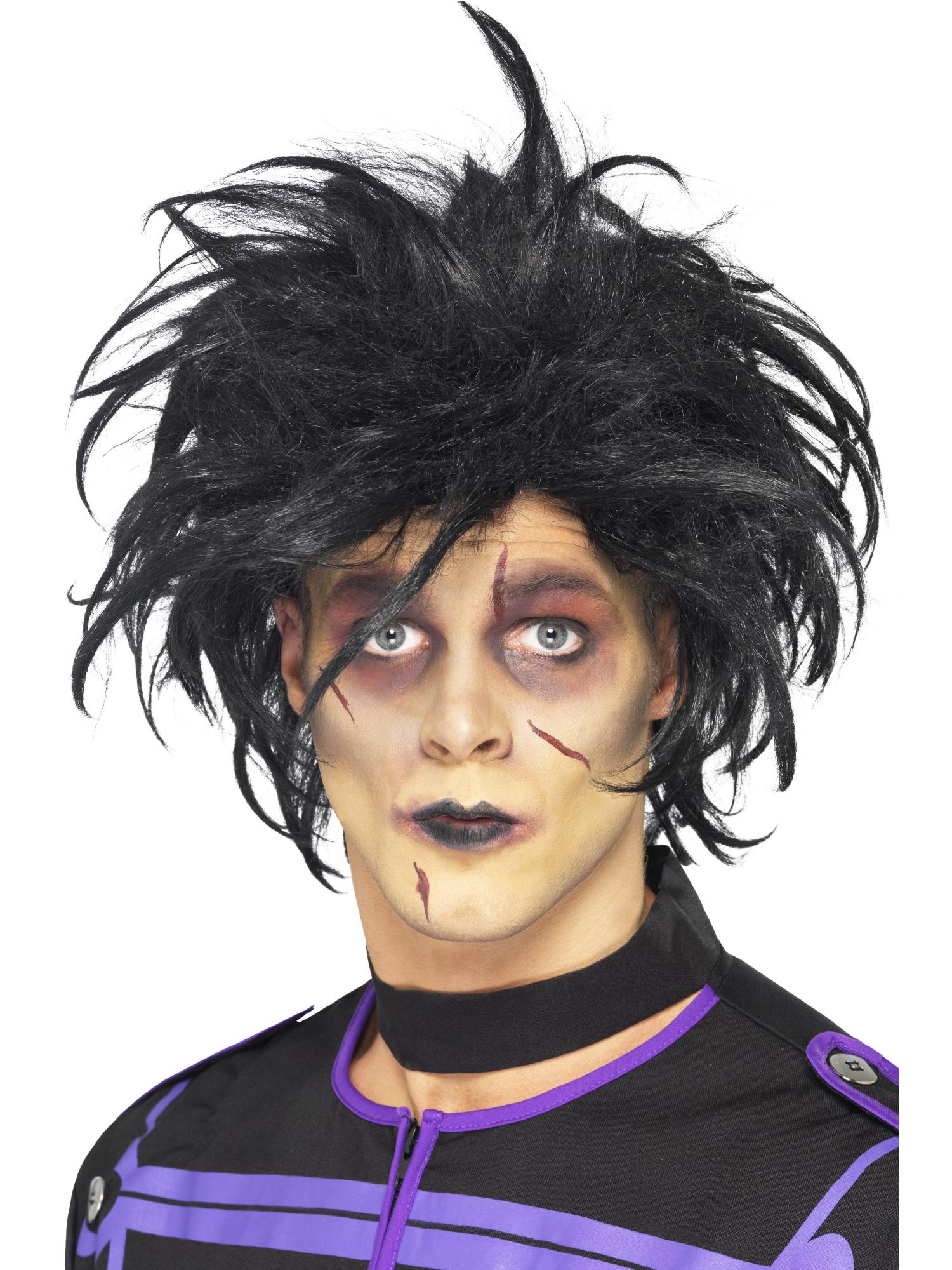 smiffys-fever-psycho-wig-halloween-per-cke-schwarz image 1