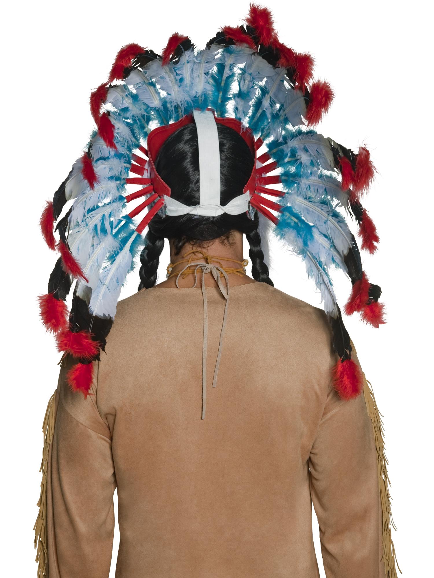 smiffys-fever-indianer-kopfschmuck-blau-federn-unisex image 2