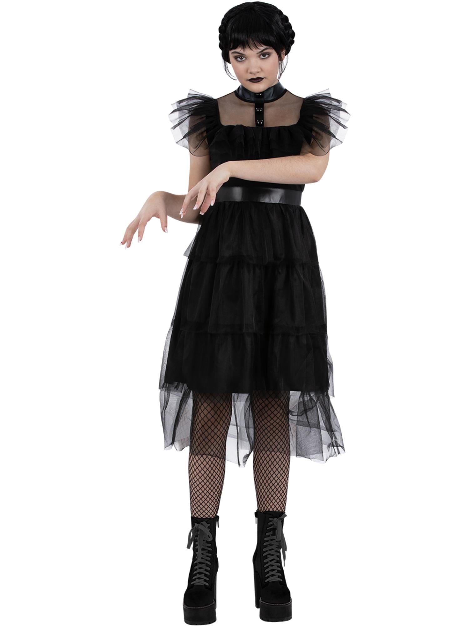 smiffys-fever-gothic-kleid-kinder-schwarz-t-ll-gr-l-10-12 image 4
