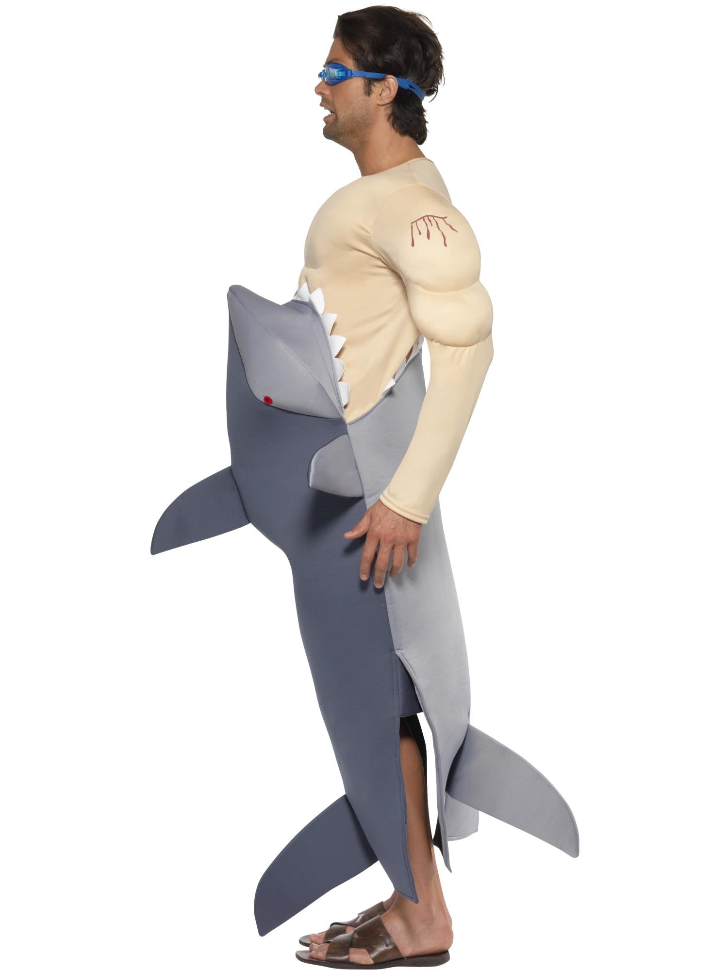 smiffys-fever-man-eating-shark-hai-kost-m-herren-grau image 3