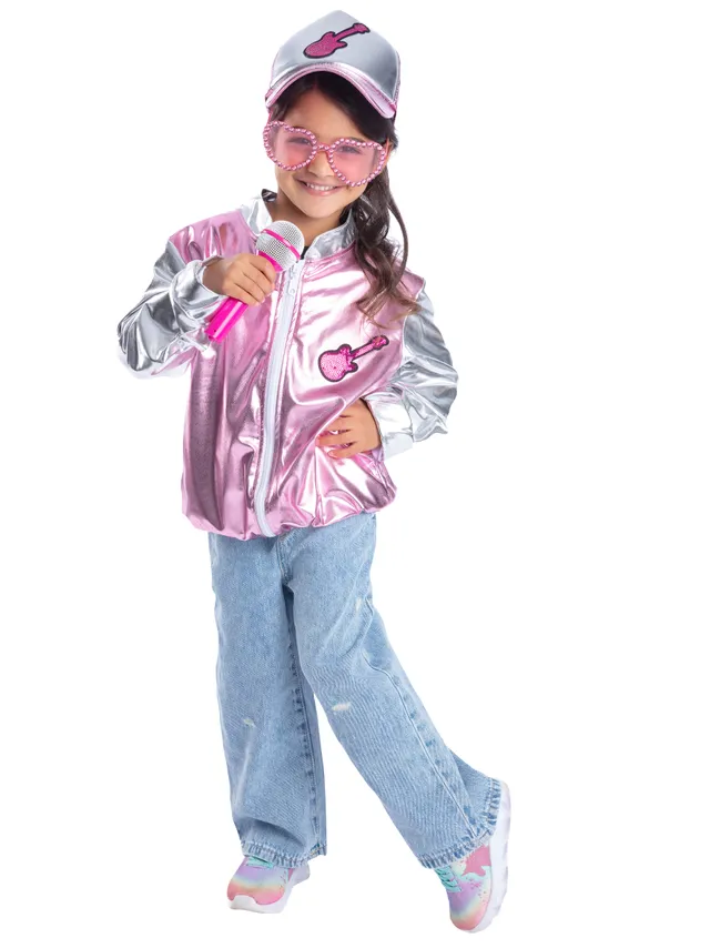rubies-pop-star-kost-m-set-rosa-5-8-jahre-mikro-brille image 1