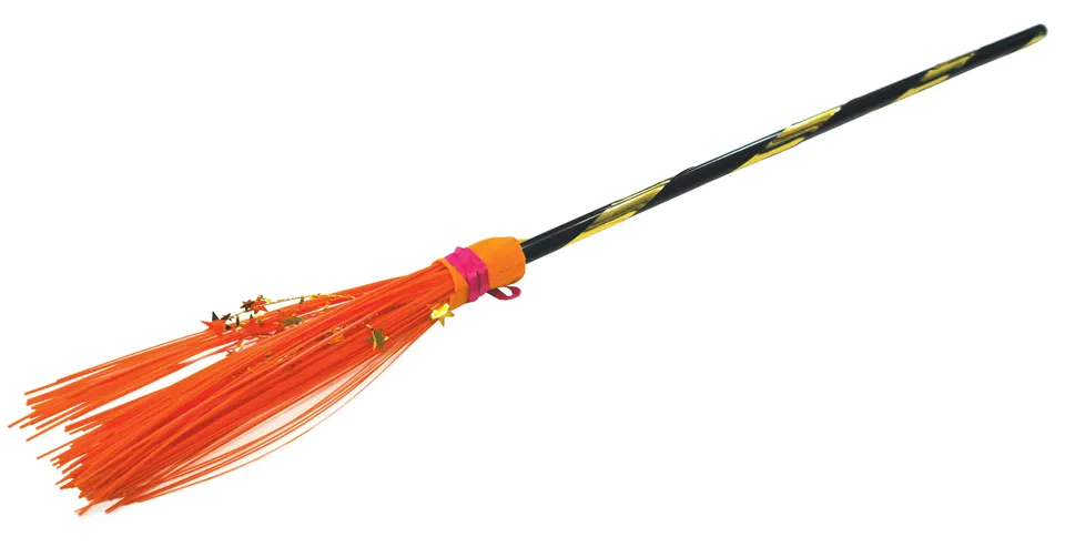 rubies-hexenbesen-98-cm-orange-fluo-besen-plastik image 1