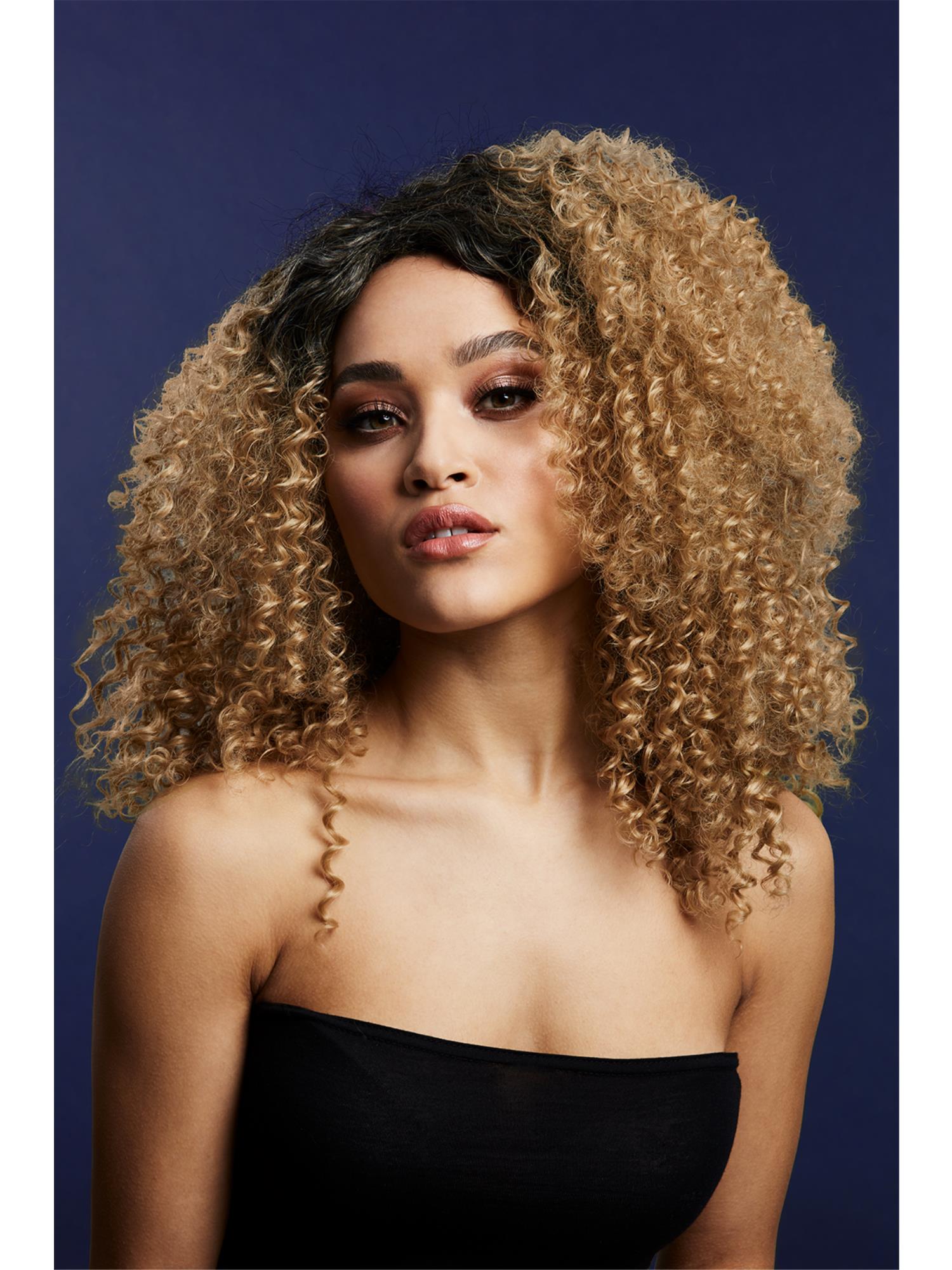 smiffys-fever-lizzo-per-cke-locken-caramel-40-cm-damen image 1
