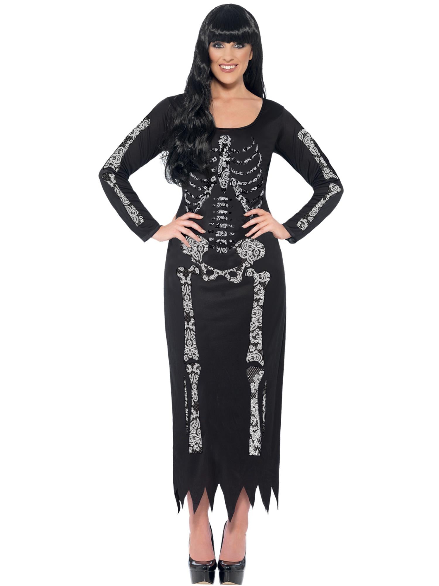 smiffys-fever-skeleton-kost-m-damen-schwarz image 4