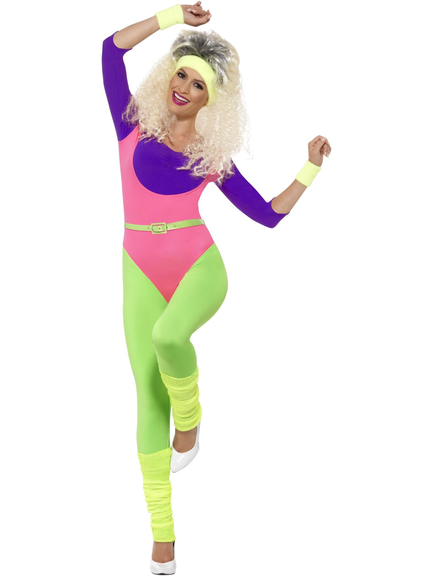 smiffys-fever-80s-work-out-kost-m-neon-jumpsuit-s image 4