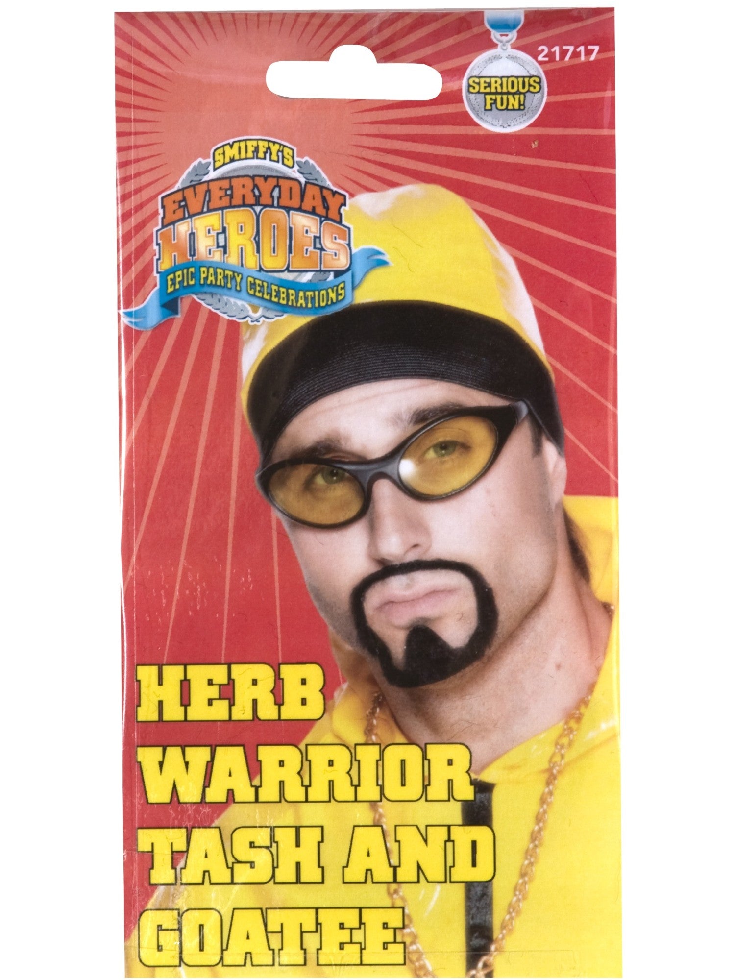 smiffys-fever-herb-warrior-bart-set-schwarz-klebebart image 2