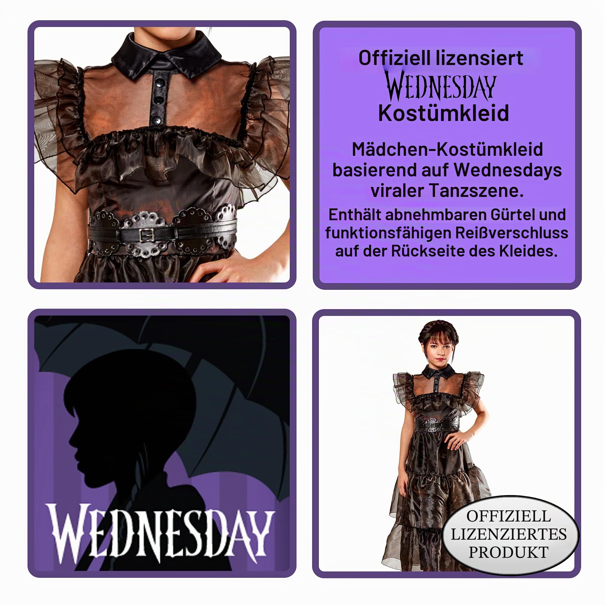 rubie-s-deluxe-wednesday-addams-kost-m-m-dchen-xl-14-16j image 2