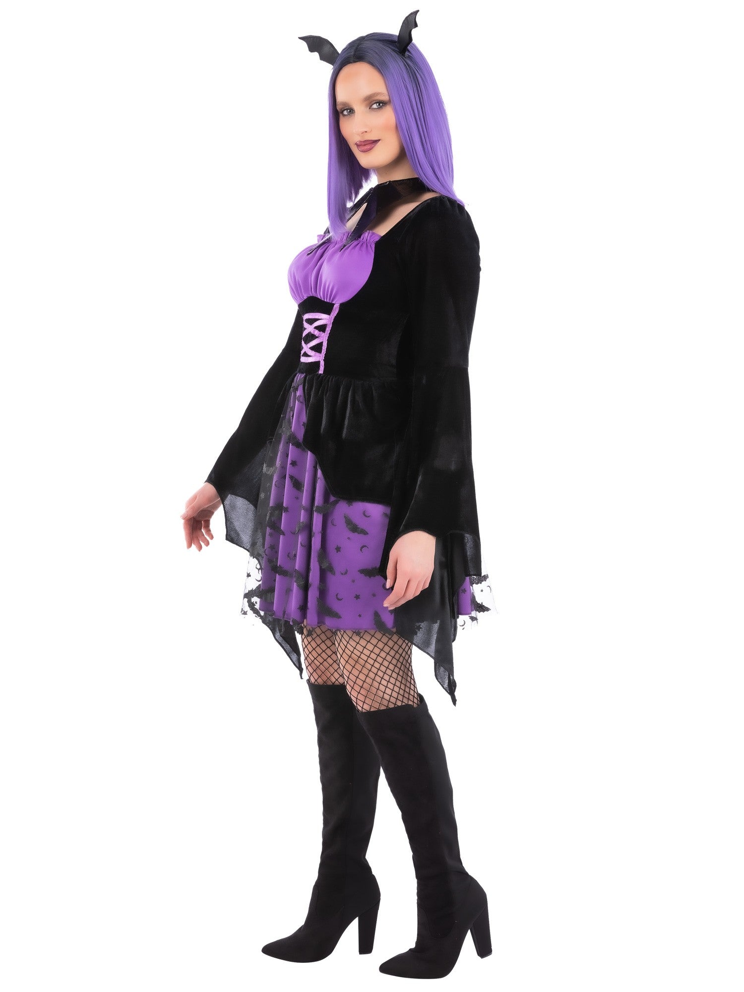 smiffys-fever-vampiress-cosplay-kost-m-damen-lila-s image 3