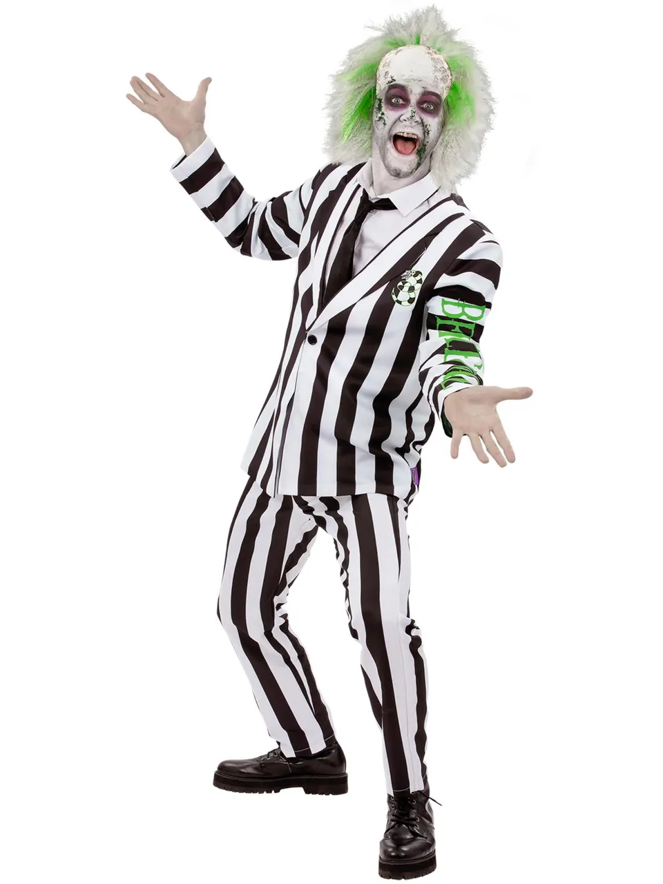 smiffys-fever-beetlejuice-herren-kost-m-schwarz-wei-gr-m-xl image 1
