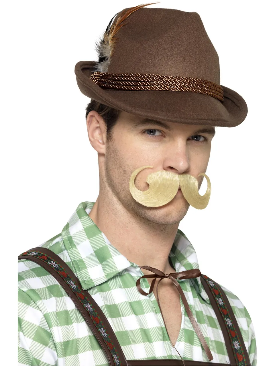smiffys-fever-deluxe-bavarian-trenker-hut-braun-feder image 1