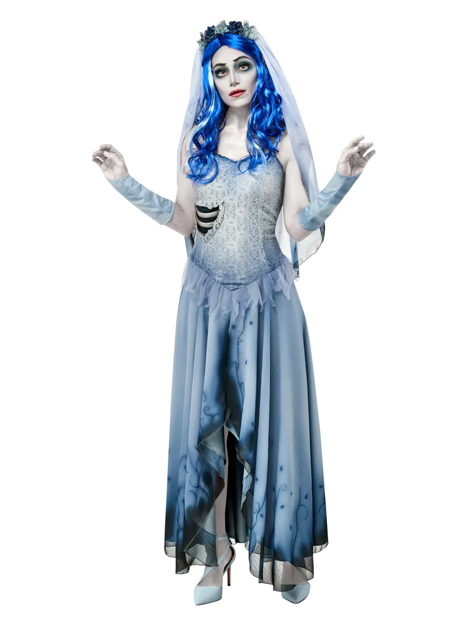 rubie-s-deluxe-corpse-bride-emily-kost-m-kleid-s-mit-schleier image 1