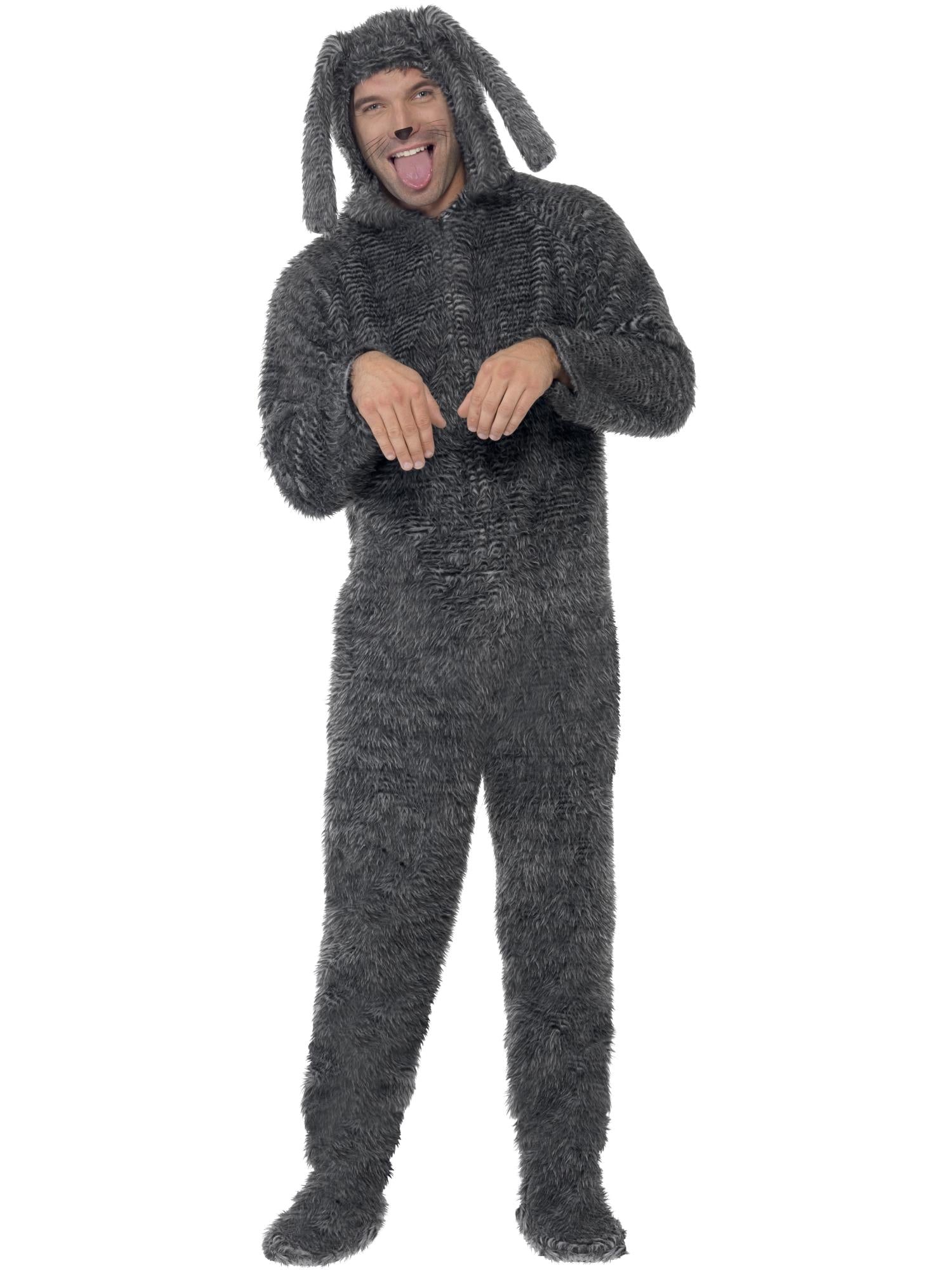 smiffys-fever-fluffy-hundekost-m-grau-overall-gr-m-l image 1