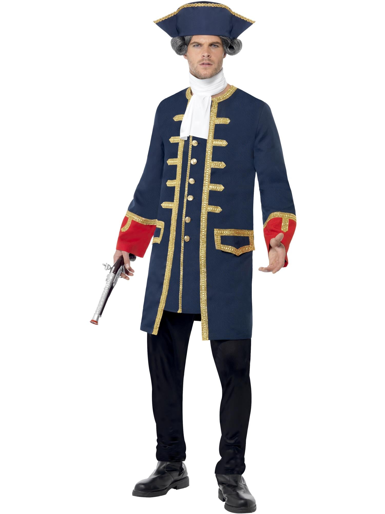 smiffys-fever-pirate-commander-kost-m-blau-gr-e-m image 1