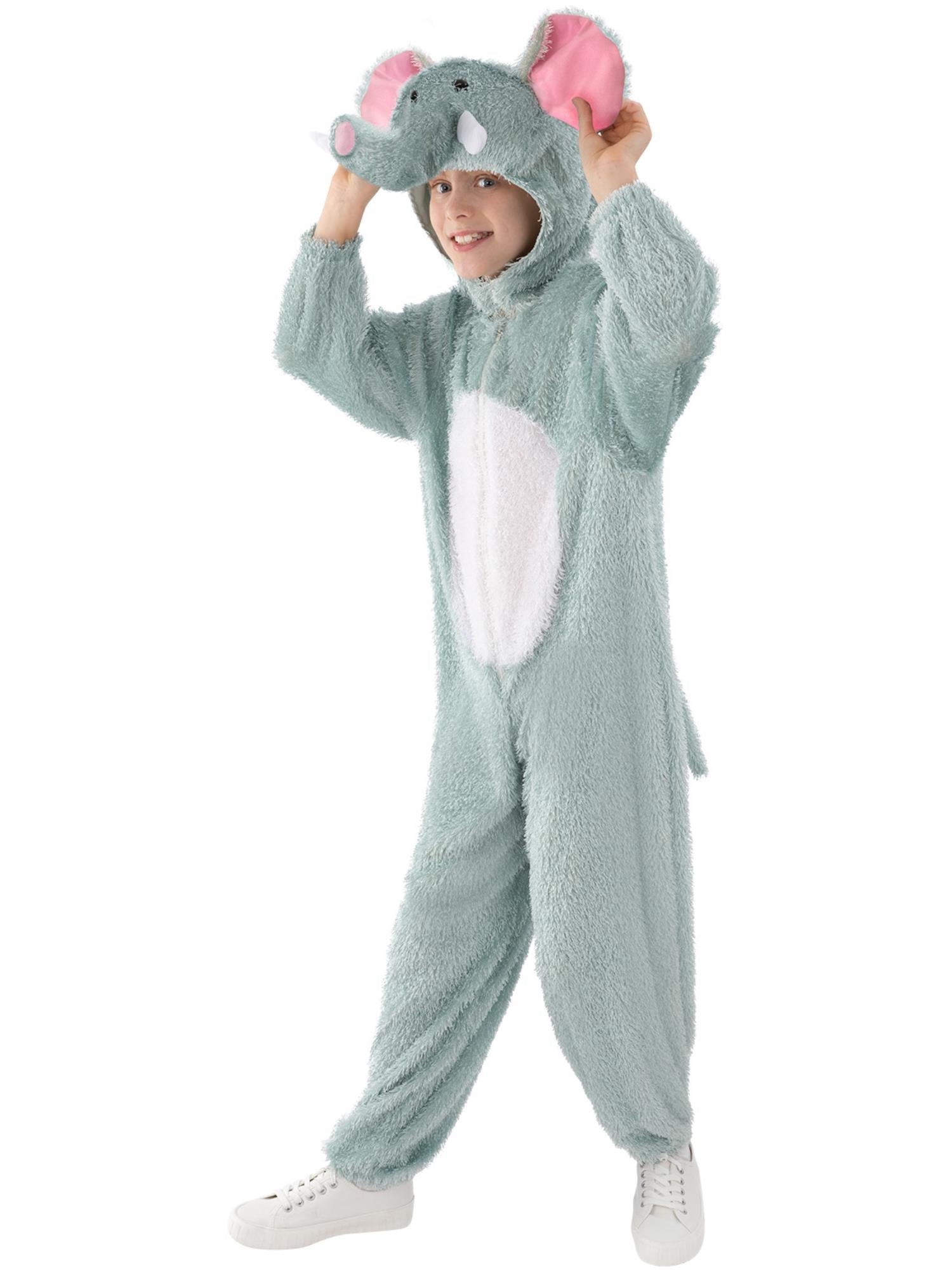 smiffys-fever-elefant-kinderkost-m-grau-jumpsuit-kapuze-4-9-j image 4