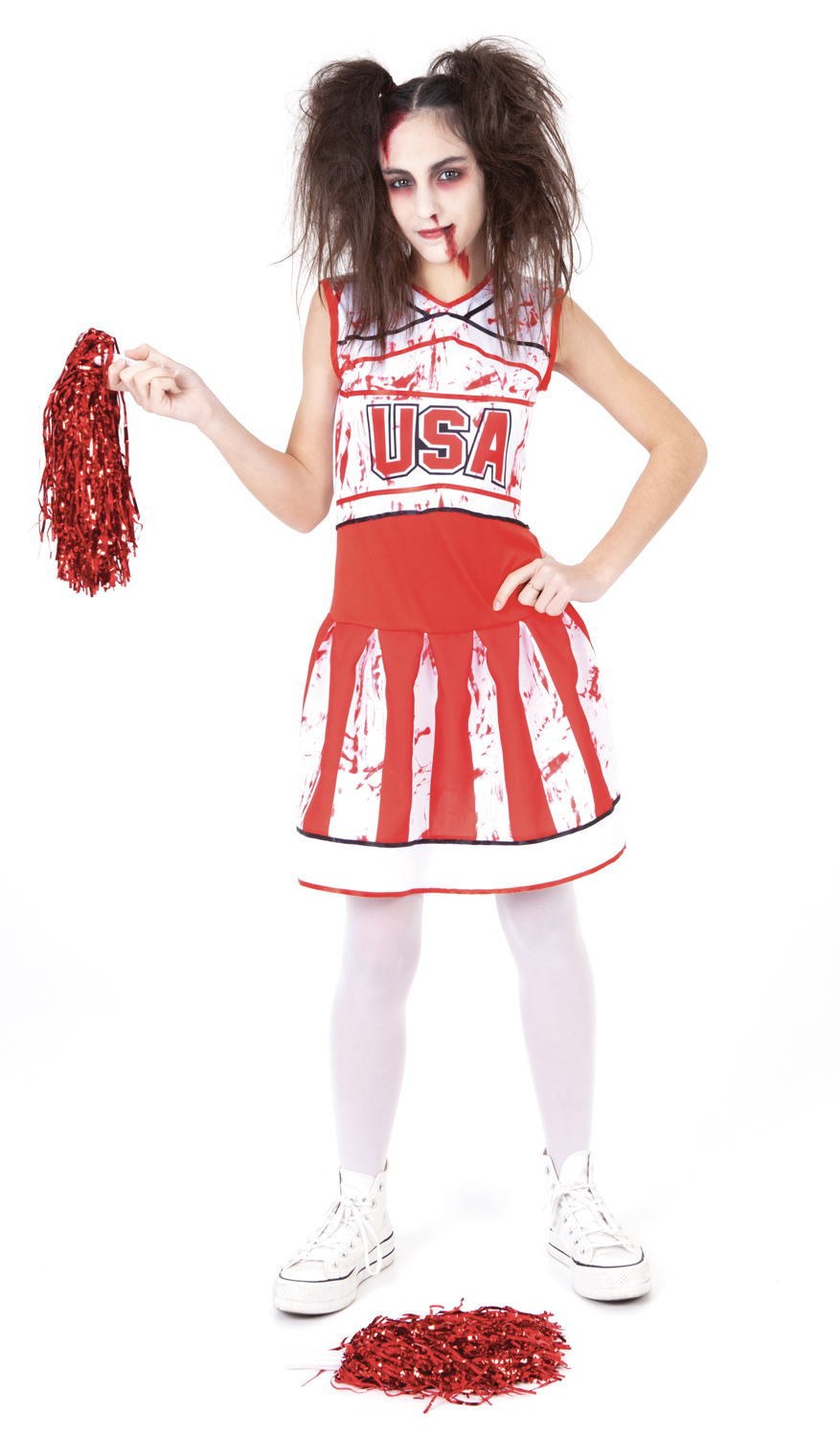 rubies-pompon-girl-cheerleader-kost-m-damen-einheitsgr-e-rot-wei image 2