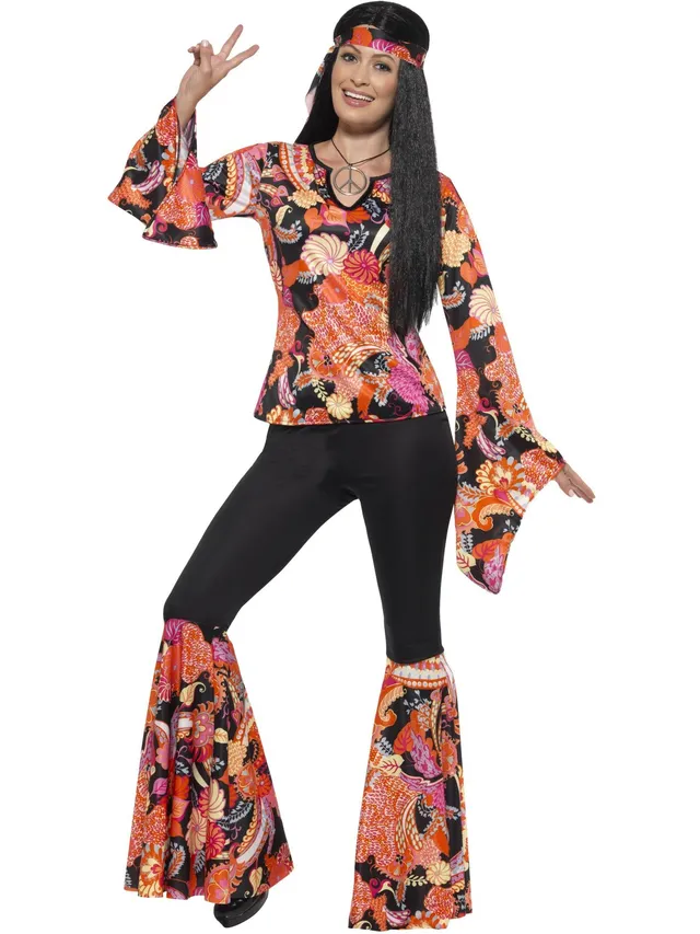 smiffys-fever-willow-hippie-kost-m-m-bunt-4-tlg image 1