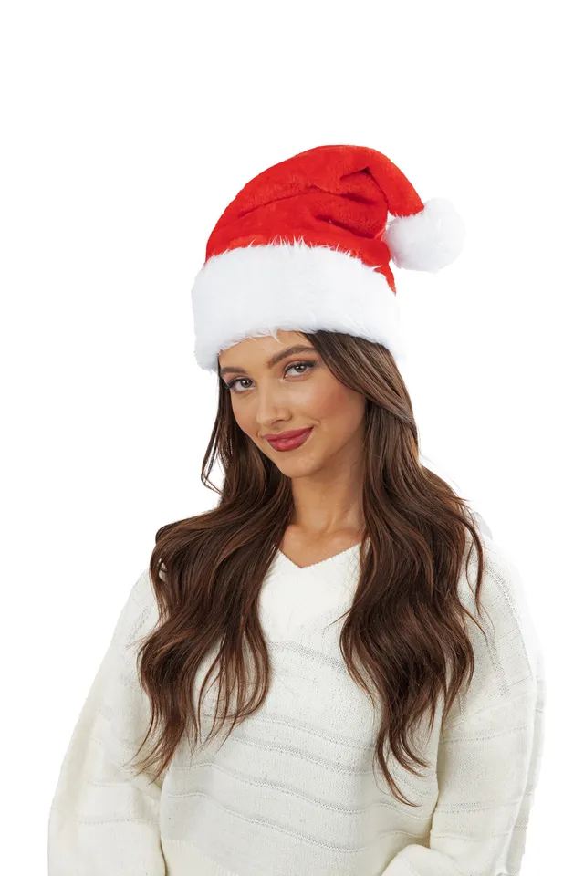 rubies-weihnachtsm-tze-luxe-erwachsene-rot-nikolausm-tze image 1