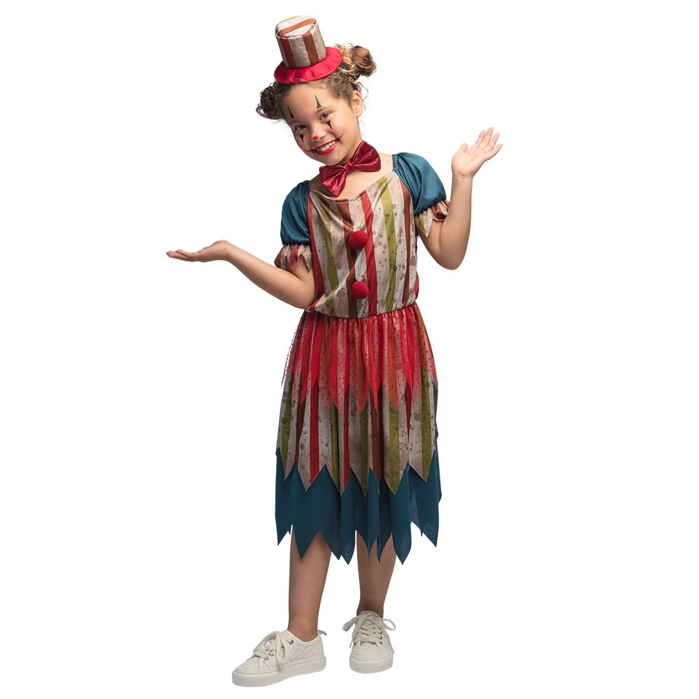 boland-halloween-evil-clown-girl-kinderkost-m-4-6-jahre-rot-blau image 1
