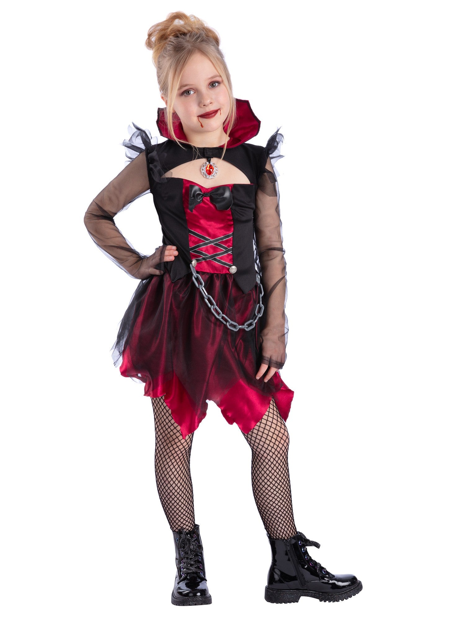 smiffys-fever-grunge-vampire-kost-m-gr-l-schwarz-rot image 1